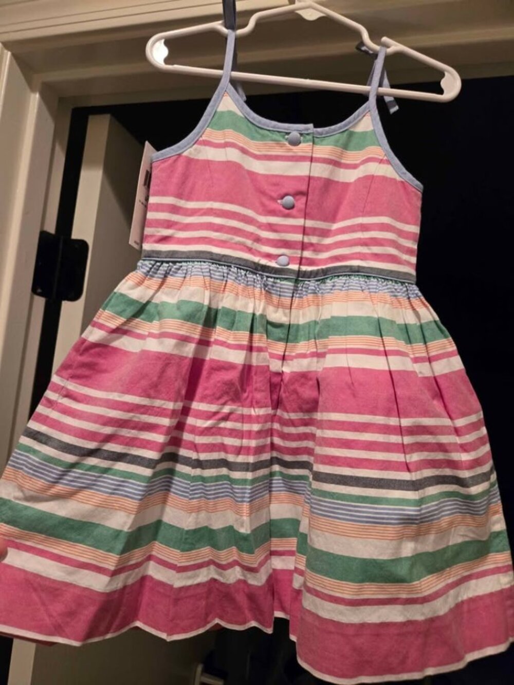 Ralph Lauren Girls 3T Pink Stripped Lined Dress - Picture 5 of 7